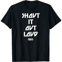 เสื้อยืด พิมพ์ลาย KISS - Shout It Out Loud Lyric สําหรับผู้ใหญ่  YY4Q