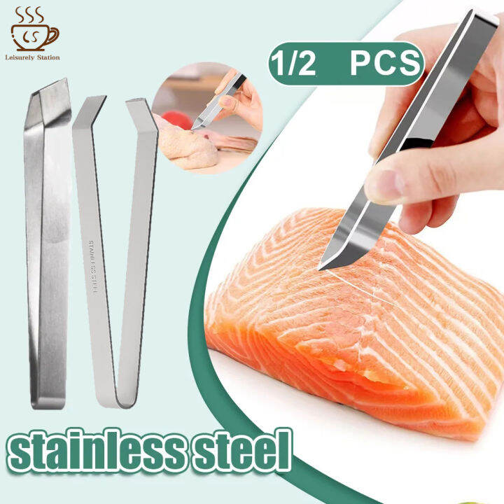 Fish Bone Tweezers Stainless Steel Chicken Feather Seafood Pork Hair