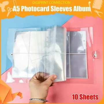 10pcs a5 6 ring binder clear pocket refill, photocard binder a5 sleeves, photo album