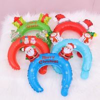 （A VOGUE）❒▽ Christmas Decorations Hair Hoop Foil Balloons Cartoon Santa Claus Snowman Headband Globos Kids Party Supplies