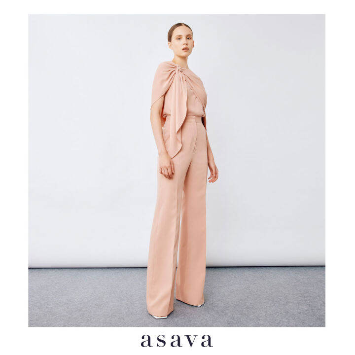 asava-aw22-asava-classic-high-waisted-straight-leg-pants-กางเกงผู้หญิง-อาซาว่า-เอวสูง-ทรงตรง-กระเป๋าเฉียง-ซิปหน้า