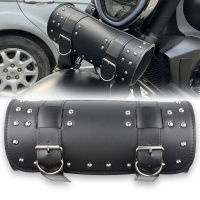 Motorcycle Front Forklift Handlebar Saddle Bucket Punk Chrome Spike Tool Kit Black Tool Bag