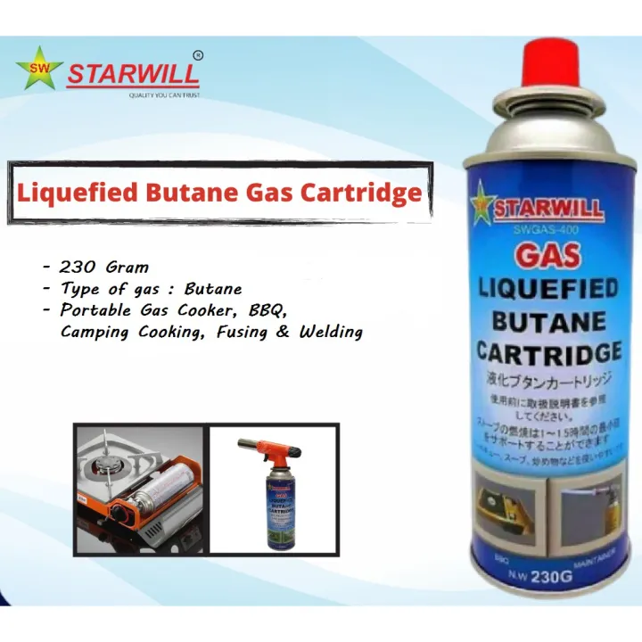 STARWILL 230g Liquefied Butane Gas Cartridge Portable Gas Lazada