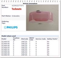 อะไหล่ของแท้/แท้งน้ำ + / ฝาปิดแท้งเตารีดฟิลิปส์/Philips/423902277571/Water Tank