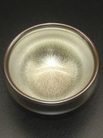 Silver blue peony Jianzhan teacup large oil drop goose egg cup flat mouth general cup iron tire tea bowl master cup special cup