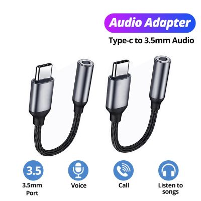 2Pcs USB Type C To 3.5mm Aux Adapter Type-c 3 5 Jack Audio Cable Earphone Cable Converter for Samsung Galaxy S22 S21 S20 Note20