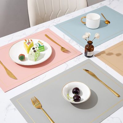 43*30 cm PU Placemats For Table Waterproof Non-Slip Insulation Leather Place Mats Set Nordic Style Cup Mat Dinner Hot Proof Pad