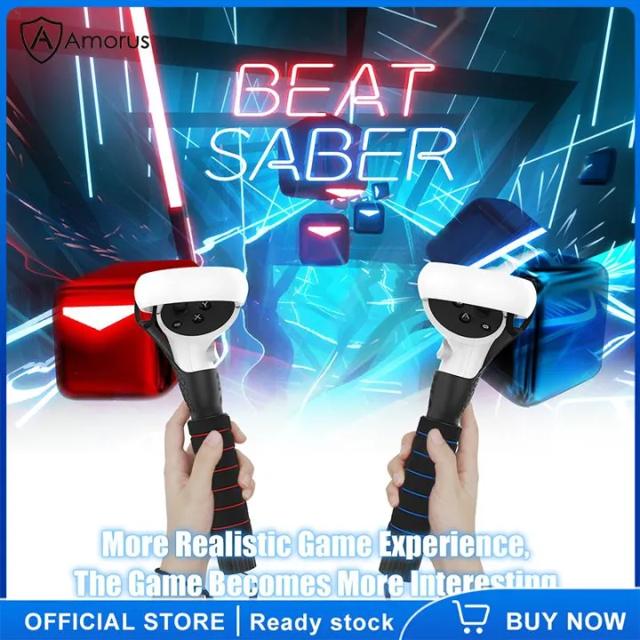 Amorus Dual Handles Grips For Oculus Quest 1 Quest 2 Rift S Controller Playing Beat Saber Games Lazada Ph