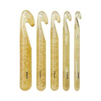 ♙ Crystal Transparent Thick Crochet Hook Set Plastic Crochet Sweater Needle Hook Cotton Shag Yarn Knitting Tool Set Free Shipping