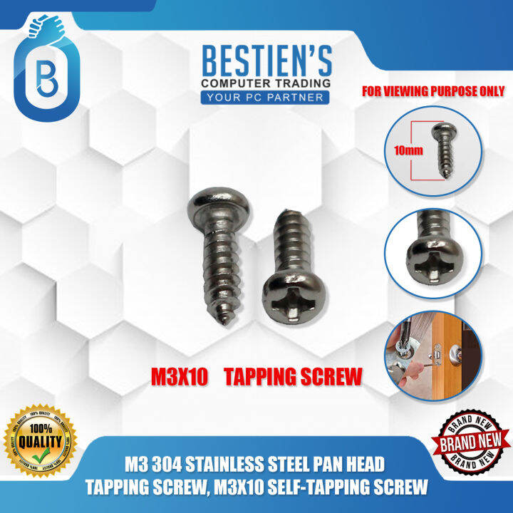 M3 304 STAINLESS STEEL PAN HEAD TAPPING SCREW, M3X10 SELFTAPPING SCREW