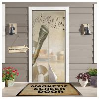 【LZ】∈☌✓  Microphone Musical Note Symbol Magnetic Screen Door Curtain Home Summer Window Mosquito Net for Kitchen Bedroom