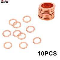 Sump Plug Oil Seal Tools Fasteners Accessories 10x14x1mm for Car Truck Vehicle Solid Copper Crush Washers 10 Pieces/Set