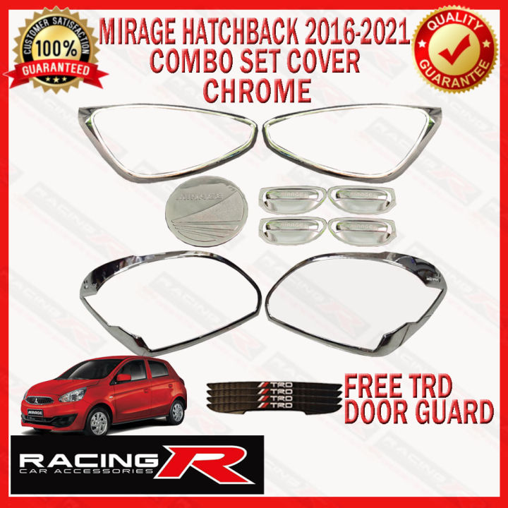 Mirage Hatchback 2016 to 2024 ( GLX ) Garnish Cover Combo Set Chrome