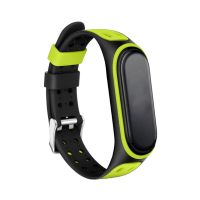 【】 PC Helpers MALL สายรัดข้อมือสำหรับ Mi Band 5 6 4 3สองสีสายซิลิโคน TPU สำหรับวง5สาย Miband 6 5 4 3