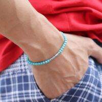 Trendy 4mm Small Beads Bracelet Natural Tiger Eye Turquoise Braclet Stone Men Women Handmade Lucky Friendship Braslet Wristband Charms and Charm Brace