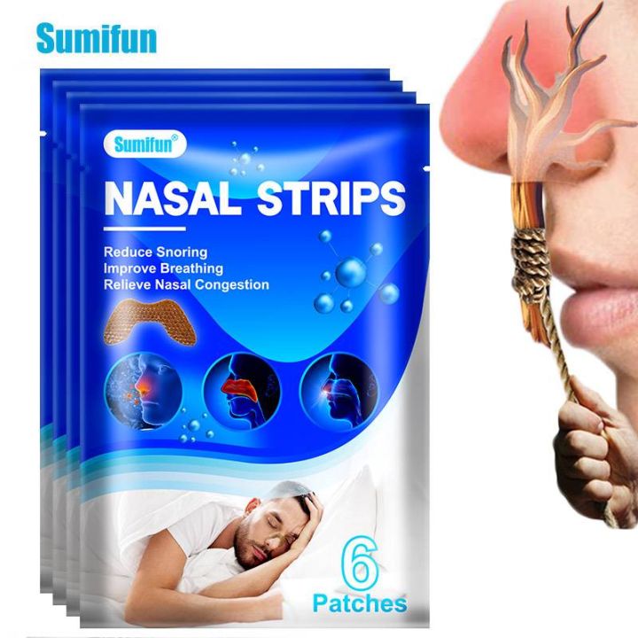 1SET 6PCS Sumifun Herbal Nasal Strips Relieve Nasal Congestion Rhinitis