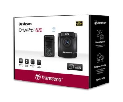 Transcend กล้องติดรถยนต์ DrivePro620 Dual Camera Dashcam : รับประกัน 2 ปี TS-DP620A-32G