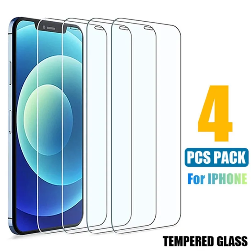 5Pcs Tempered Glass for IPhone 15 14 13 12 11 Pro Max Screen