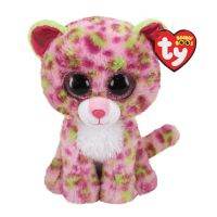 25cm Ty Beanie Big Eyes Stuffed Plush Toy Soft Cute Animal Doll Pink Leopard Lainey Children Christmas Birthday New Year Giftfts