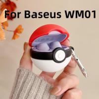 HF สำหรับ Baseus WM01เคสน่ารัก Poké Ball ซิลิโคนกันกระแทกหูฟังป้องกันการชนกันสำหรับมินิ WM01