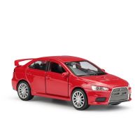 Gratis Ongkir ของขวัญสำหรับเด็กรถของเล่นโมเดลรถ Diecast สีแดง EVO X Mitsubishi Lancer Evolution