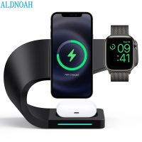 ZZOOI Magnetic 4 In 1 Wireless Charger Dock For IPhone 13 12 Pro Max Mini 15W  Fast Charging Station For AirPods 3 Apple Watch 7 6 5