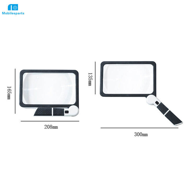จัดส่งภายใน24ชั่วโมง-แว่นขยายพับได้กระจกขยายขนาดใหญ่แบบมือถือพร้อมไฟหรี่ไฟได้เต็มสำหรับเหรียญเครื่องประดับการตรวจสอบการอ่านผู้สูงอายุ