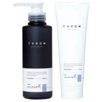 Throw hair color care shampoo - Moist 300ml + Moist treatment 220g แชมพูพร้อมทรึตเม้นท์สำหรับผมเส้นใหญ่ และผ่านการทำสีมาซ้ำๆ ด้วยฟองที่อ่อนนุ่มน่าสัมผัส