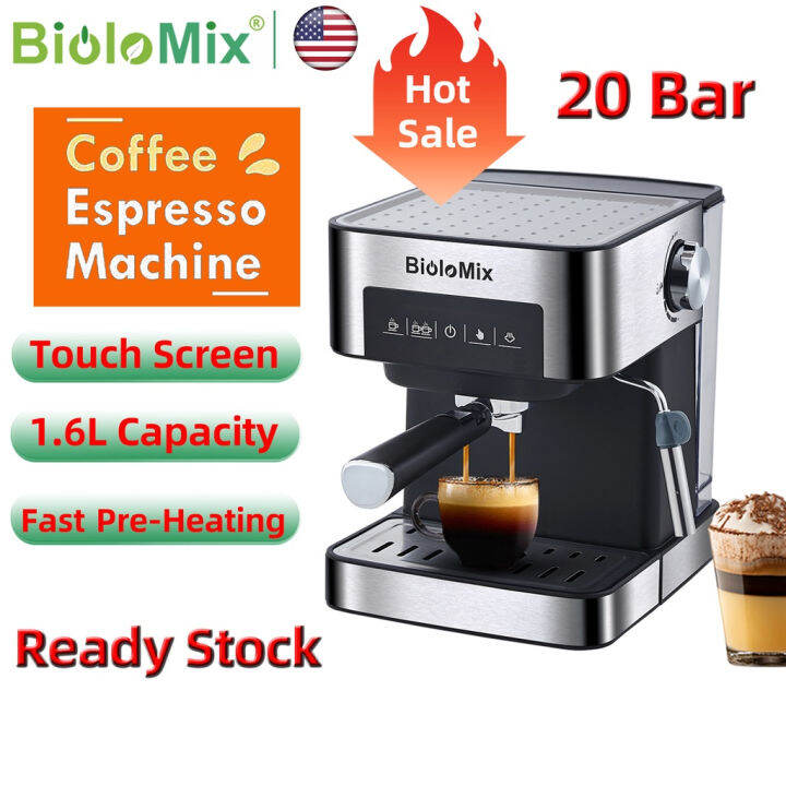 Biolomix 1.6L Italian Type Espresso Coffee Maker Machine 20 Bar 850W ...