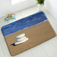 Non-Slip Bath Mat Ocean Scenery Stone Indoor Home Car Bedroom Kitchen Doormat Welcome Mats Washable Foot Pads Absorbent Rug