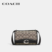 COACH กระเป๋าสะพายข้างผู้หญิงรุ่น Bandit Crossbody In Signature Textile Jacquard สีดำ CD726 LHUW7