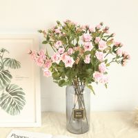 【DT】 hot  5 Heads Rose Simulation Flower Home Furnishing Decoration Hand The Flower Road Decorated Wall Botany Wall Flowers