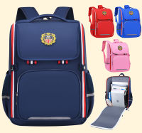 กระเป๋านักเรียนสไตล์อังกฤษสำหรับนักเรียนชั้นประถมศึกษาปีที่1, 3และ6พิมพ์กระเป๋าเป้สำหรับเด็ก logo กระเป๋าหนังสือป้องกันกระดูกสันหลังลดภาระ