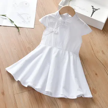 White cotton clearance frock for girl