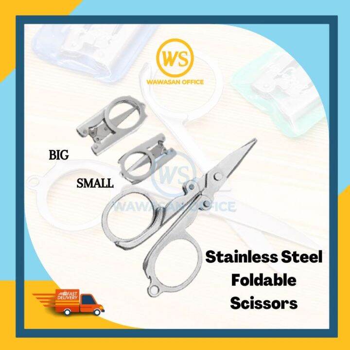 Stainless Steel Folding Fold Folded Scissor Scissors Gunting Lipat ...