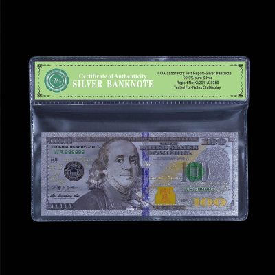 ธนบัตรเงินสกุลเงินดอลลาร์โลก $ธนบัตรกรอบพีวีซี100เราออกใหม่ปี2011