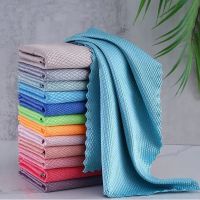 ✲☄✁ 5/10pcs Microfiber Glass Cleaning Cloth Rag Lint-Free For Windows Car Kitchen Mirror No Trace Reusable Fish Scale Rag Polishing