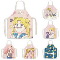 Cartoon Anime Cute Girl Apron Aprons for Woman Apron for Men Waiter Apron Kids Baking Accessories Chef Apron Delantal Cocina Aprons