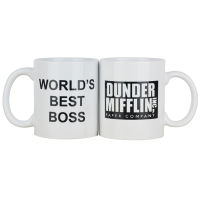 Dunder Mifflin The Office-World S Best Boss ถ้วยกาแฟและแก้ว11ออนซ์ตลกชาเซรามิก/นม/แก้วโกโก้ของขวัญสำนักงานที่ไม่ซ้ำกัน