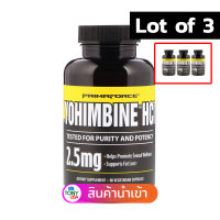 Primaforce, Yohimbine HCl, 2.5 mg, 90 Vegetarian Capsules Lot of 3 (3 ชิ้น)