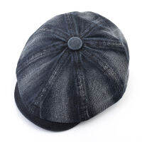 Wased Denim ผ้า Berets ผู้ชายฤดูใบไม้ร่วงแฟชั่น Newsboy หมวก R ชายศิลปิน Flat Visor Peaked At Men Sprin Casual Boina