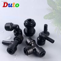 ✜✿♕ 1/4 6.35mm Bulkhead Union Connector Tee Elbow Quick Coupling for RO Water System Plastic Fittings Black White Color