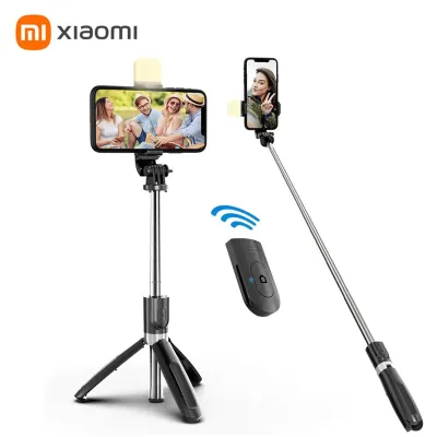 รีโมทขาตั้งกล้องแบบพกพาบลูทูธไร้สายก้านเซลฟี่ Xiaomi พร้อมไฟลบเงารีโมทบังคับชัตเตอร์ที่วางโทรศัพท์