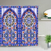 【HOT】☜☫ Fabric Shower Curtain Arabic Arch Antique Doors Print Old Door Curtains With