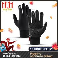 hotx【DT】 Gloves Men Cycling Thermal Fleece Cold Wind Warm Outdoor Skiing Mitten