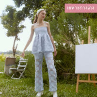 Parachuteshop - RILEY pants กางเกงขายาวผ้า mesh ปักลายดอกไม้