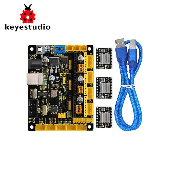 Keyestudio CNC V0.9A Board+3Pcs 4988 Driver W/Heat Sink + USB Cable For ...