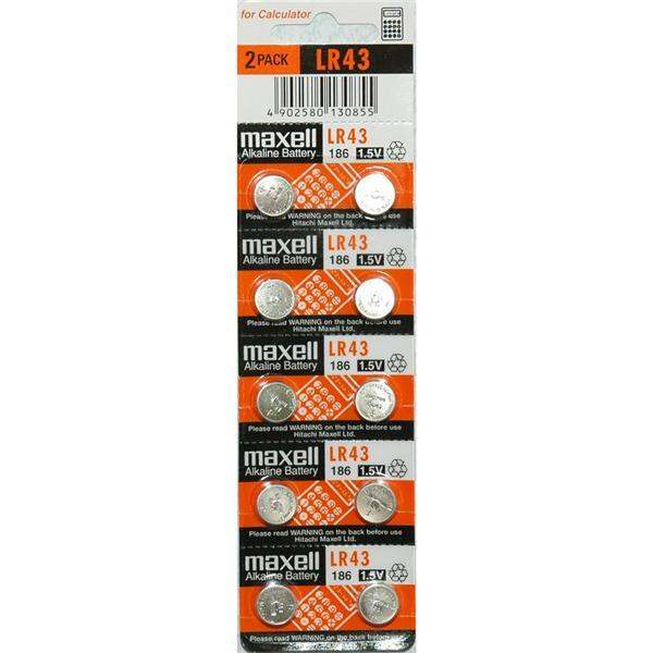 Maxell LR43 55mAh 1.5V Alkaline Coin Cell Battery (2pcs/pair) Lazada