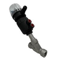 1/2"  3/4"  1" Angle Seat Valve Stainless Steel 304 Single Acting Air Actuator Normally Closed With Signal Feedback