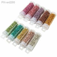 10G/Tube 1200pcs Metallic 2MM Glass Beads Japan Pearls Gold Silver Color Hand Embroidery Luxurious Style